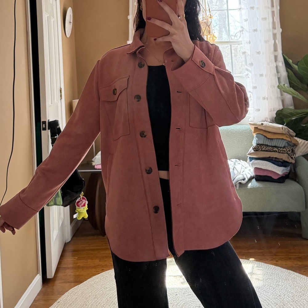 Banana Republic Suede Button-Front Jacket